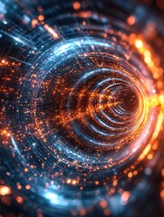 Dynamic energy swirl digital space abstract visuals futuristic environment close-up motion concept