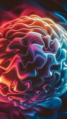 Dynamic fluid gradient techno sphere. Mesmerizing 3D effect sphere pulsating with vibrant colors, blending light and shadows for captivating and futuristic visual spectacle