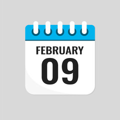 Icon page calendar day - 9 February