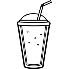 Chic Smoothie Glass Line Art Drawing