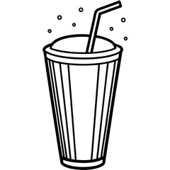 Chic Smoothie Glass Line Art Drawing