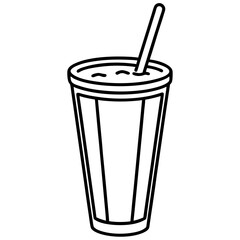 Chic Smoothie Glass Line Art Drawing