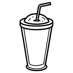 Chic Smoothie Glass Line Art Drawing