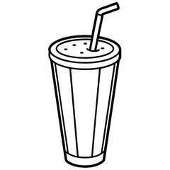Chic Smoothie Glass Line Art Drawing
