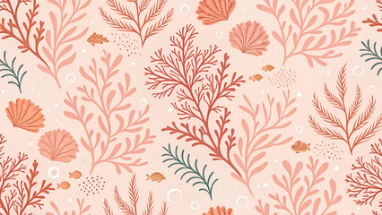Seamless pattern of coral branches for your design