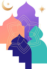 Abstract Ramadan city landscape