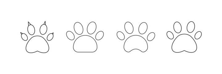 Paw icon set vector. paw print sign and symbol.
