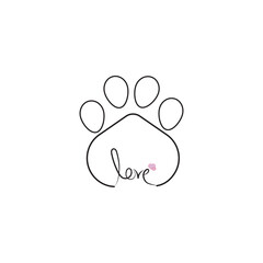 Cat Paw silhouette. Vector image