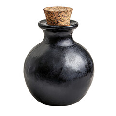 Elegant Black Ceramic Bottle with Cork Stopper: A Study in Simplicity and Craftsmanship