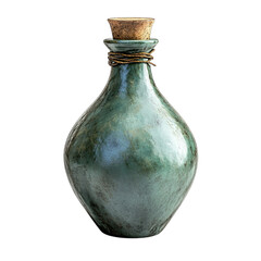 Antique Teal Glass Bottle with Cork