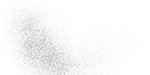 Abstract texture dust particle and dust grain on white background. dirt overlay or screen effect use for grunge and vintage image style. Vector black scratches texture on old damage dirty grainy and s