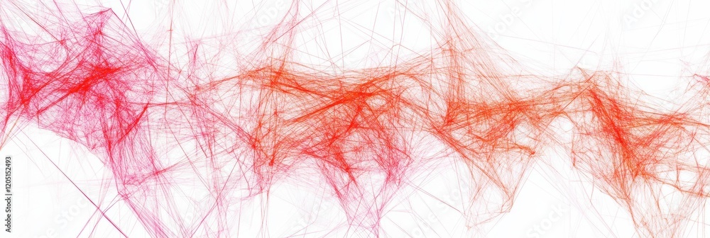 Leinwandbilder abstract digital art featuring red and pink lines intersecting against a white background in a vibra