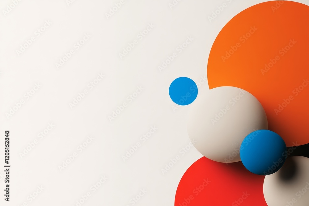 Aufkleber colorful geometric shapes create a modern abstract composition on a soft background