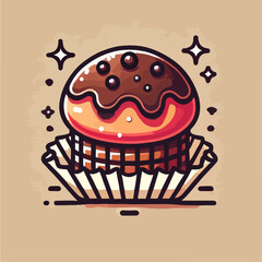 illustration of a cake, piece of cake, cartoon of cake, dessert, chocolate, 