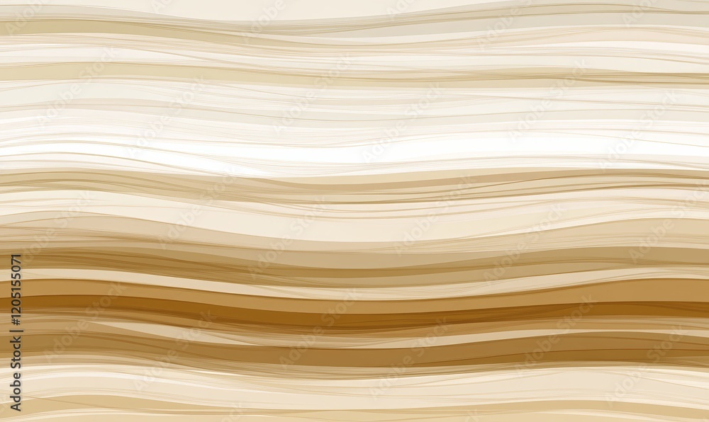 Poster Abstract wavy pattern in shades of beige and brown, creating a soothing visual effect.