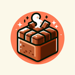 illustration of a cake, piece of cake, cartoon of cake, dessert, chocolate, 