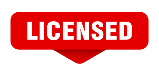 licensed sticker. licensed sign on transparent background