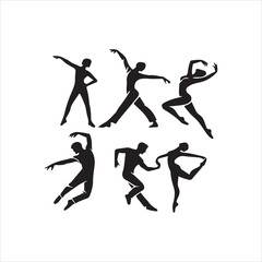 silhouettes of people running