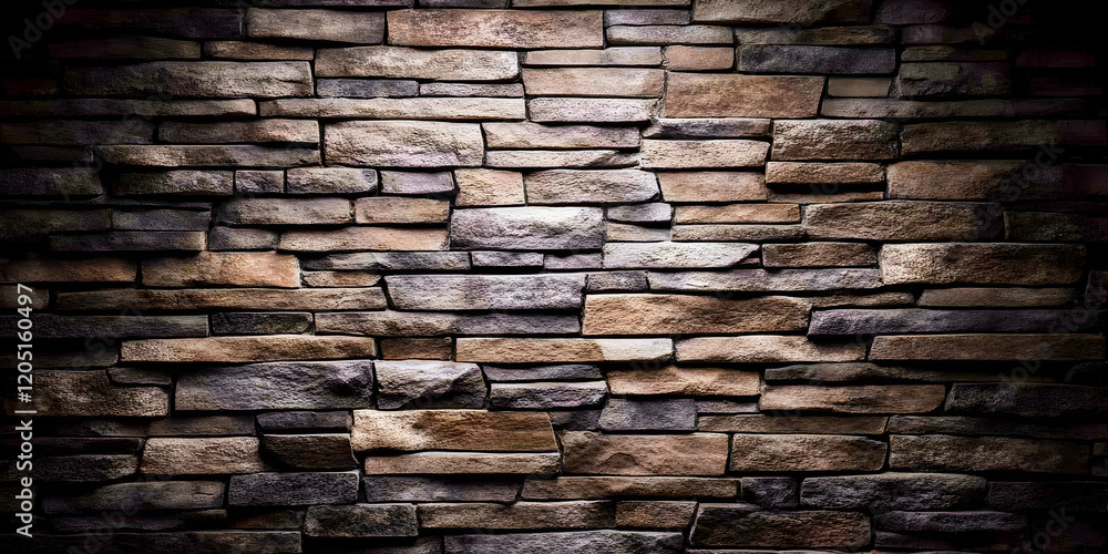 Poster Dark Stone Wall Texture Creates a Rustic and Rugged Background for Design Projects