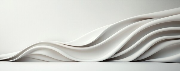 Obraz premium Soft glowing white background close view of wavy textures