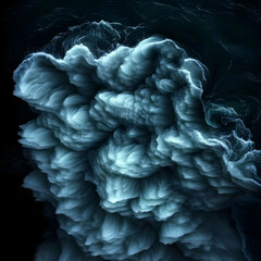 Obraz premium Abstract Water Flow Forms Intricate Textures and Patterns in Dark Blue Depths