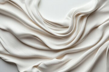 Obraz premium Soft white fabric drapery macro view bright background textiles