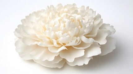 Creamy White Peony Flower Close Up Shot