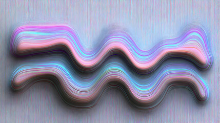 Abstract 3D Waves Flowing Smoothly with Colorful Lines on Textured Background