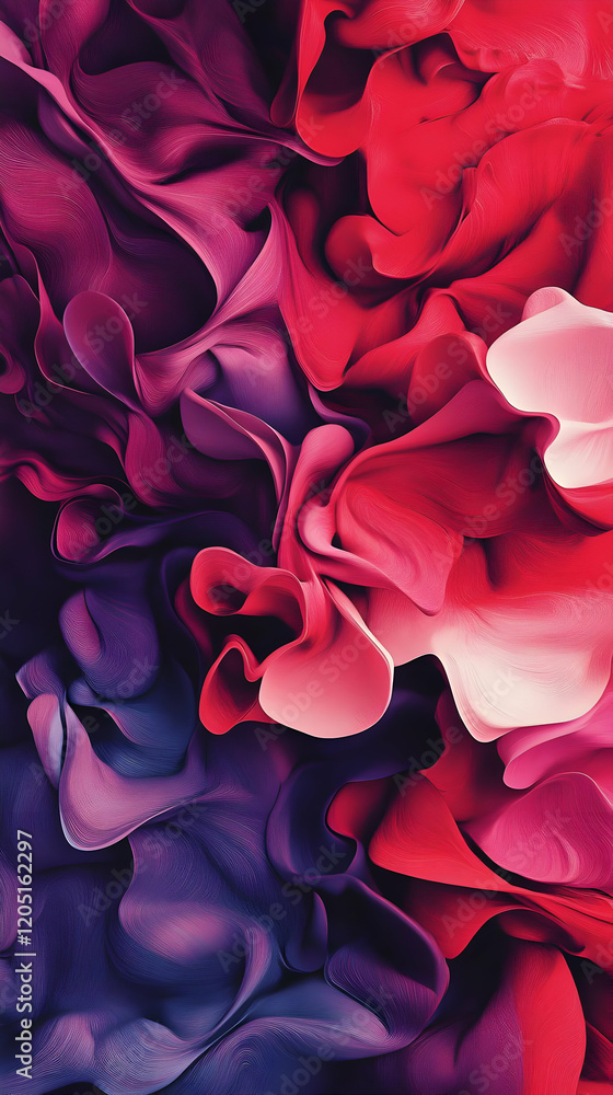 Poster abstract background flows smoothly with red and purple hues creating a dreamlike atmosphere