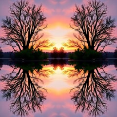 Fototapeta premium sunset reflections on the river