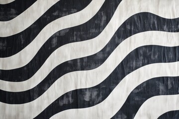 Elegant black and white wavy pattern on textured fabric creating a modern artistic vibe in interior design. Generative AI