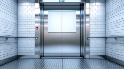 Modern Elevator Entrance with Stainless Steel Doors