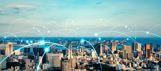 network, city, communication, society, dx, digital transformation, iot, future, data, information,...