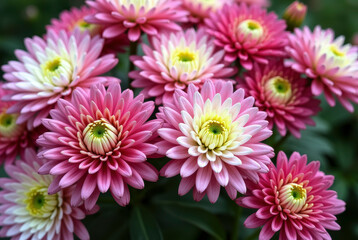 Beautiful bouquet of garden chrysanthemums