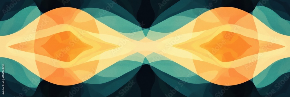Fototapete Colorful abstract design featuring vibrant circles and waves with smooth gradients and shapes. Generative AI