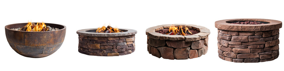 Warm and inviting outdoor firepit surrounded by natural stone in a rustic earthy setting   perfect for backyard gatherings campfires and creating a cozy relaxing atmosphere