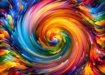 A vibrant, swirling panoramic abstract; psychedelic rainbow colors create a dynamic, artistic vortex.