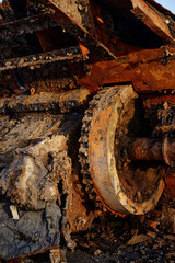 Close-Up Of Rusty Machinery Component In Industrial Setting