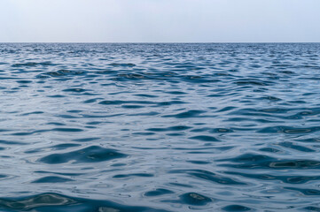 Obraz premium Sea water sky. Ocean horizon clouds. Nature summer seascape. Blue cloud wave landscape.