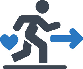 Running Heart Exit Icon