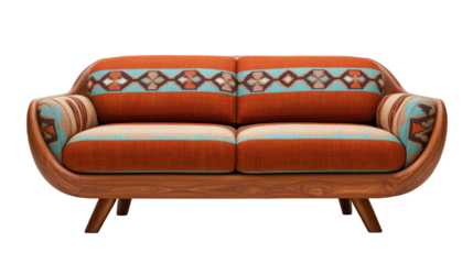 Explore exquisite bohemian sofa designs with vibrant patterns and wooden frame. Stylish, comfortable furniture perfect for modern living spaces.