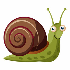 Snail isolated on white background. Charming Snail Illustration – Perfect for Nature-Themed Designs and Educational Projects.