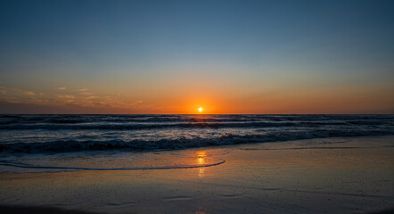 Tyrrhenian Sea. Autumnal sunset