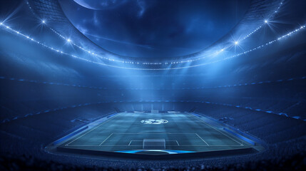 Excitement builds as the champions league final prepares for kickoff in the stadium. Generative AI