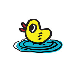 Cute doodle duck , Hand drawn of duck, Hand drawing duck, cute animal