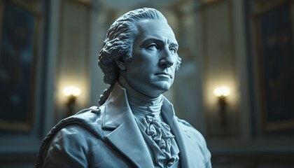 Alexander Hamilton Bust Sculpture in Grand Hall Setting