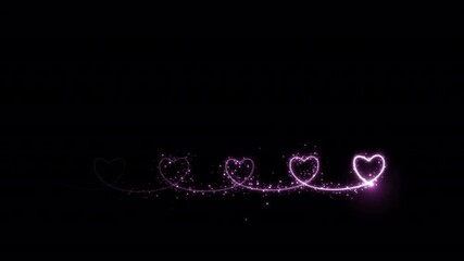 Valentine's and Wedding Particles Heart shape formation Overlay Element with Alpha Channel