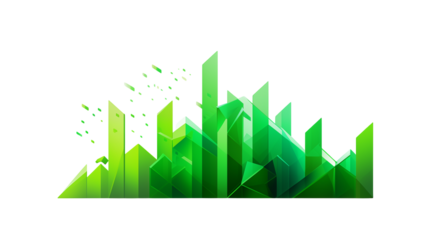 Abstract Green Cityscape Background Image for Modern Designs isolated on transparent background