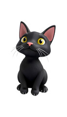 Obraz premium Adorable 3D Black Kitten Image Perfect for Websites and Designs
