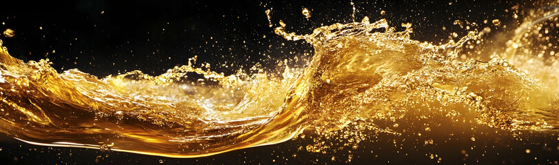 Golden beer captured mid-splash for a lively and celebratory design AI Generated